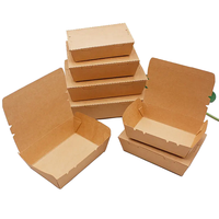 Boîtes d'emballage de déjeuner à emporter en papier kraft biodégradable, écologiques et personnalisées