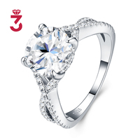 Bijoux de mode d'usine, bagues de mariage en argent sterling 925 pour femmes, cadeau, bague de fiançailles en argent S925 avec moissanite pour femme