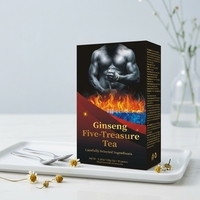 Thé aux fleurs biologique mélangé pour l'amélioration sexuelle, formule de thé aux cinq trésors de ginseng, marque privée personnalisée OEM, vente en gros