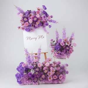 Arreglo Floral Colgante de Rosas Púrpuras Elegantes, Venta al Por Mayor de Fábrica, Decoración de Lujo para Bodas de 100 cm, Decoración para Pasillos, Mesas y Escenarios de Eventos - Product Image 2