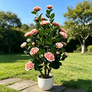 Artificial Camellia <b>Tree</b> Faux Camellia <b>Tree</b> Camellia <b>Tree</b> Potted - Product Image 3