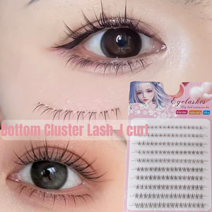 Extensions de cils en grappe inférieures, application facile, DIY, individuelles, en PBT, noir super mat, épaisseur 0,07 mm, boucles stables - Product Image 2