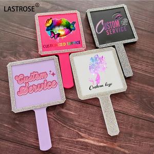 Espejos de Mano con Forma de Corazón al por Mayor, Espejos Cuadrados con Diamantes de Imitación y Pedrería Brillante, Espejo de Mano con Forma de Labios - Product Image 6