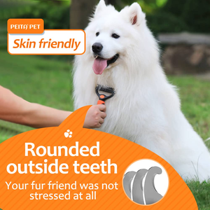 Herramienta de Aseo para Mascotas, Cepillo de Doble Cara con Dientes Seguros para Eliminar el Subpelo y Desenredar Nudos en Perros - Product Image 4
