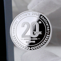 Pièce de monnaie commémorative double face en métal pour anniversaire argentée, médaille estampée, fabrication sur mesure