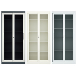 Armoire <span class=keywords><strong>de</strong></span> bureau multifonctionnelle verrouillable en métal avec porte en verre Classeur en acier au design moderne pour le bureau - Product Image 2