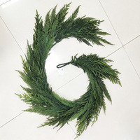 Guirlande de Noël artificielle en pin de Norfolk de 2 m, toucher réel, pour cheminée, manteau de cheminée, escalier, décoration intérieure et extérieure, vente en gros
