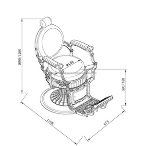 HaoYu Salon de coiffure de luxe Chaise de barbier Noir et blanc Chaises de coiffure Coiffeur Rasage Coupe de cheveux Fauteuil de barbier - Product Image 6