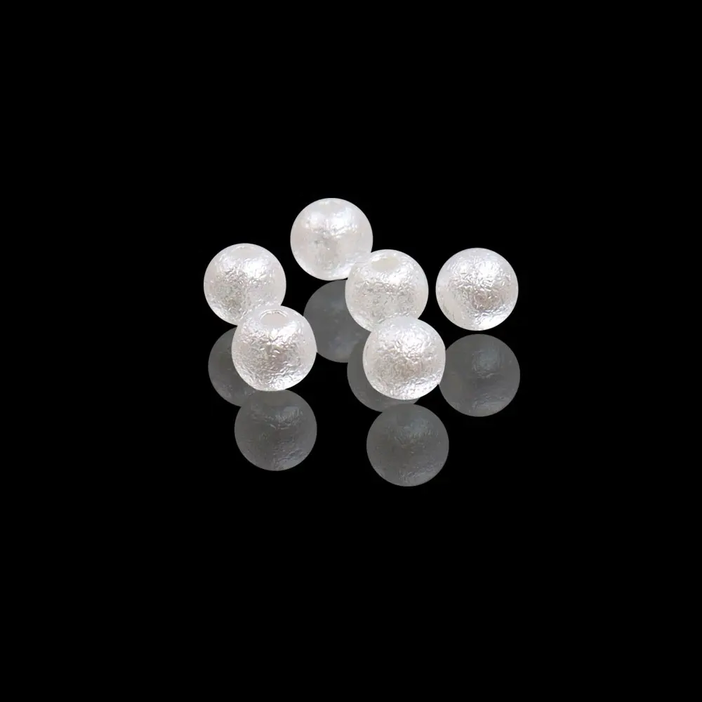 ピュアホワイトABSコットンリンクルパールビーズ3mm 5mm 6mm 8mm 10mm 12mmプラスチックルーズDiyジュエリーブレスレットアクセサリー装飾用