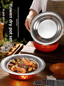 Plato para Paella de Acero Inoxidable de Gran Tamaño, Sartén Antiadherente Gruesa para Hot Pot con Estufa de Alcohol para Hostelería y Catering - Product Image 2