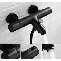 Robinet thermostatique mural moderne pour baignoire, en laiton chromé
