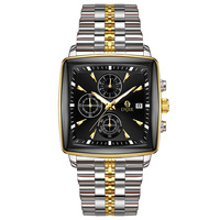 Jam Tangan Quartz Original Desain Kotak Mewah, Bahan Stainless Steel, Tahan Air 30M, untuk Pria