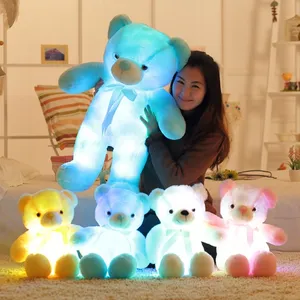 30cm Großhandel Glowing Teddy Bear Plüsch tier Electronic Luminous Light Up LED Bunte Bär Kuscheltier Puppe Geschenk für Kinder