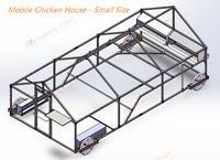 Poulailler mobile en aluminium 6x3x2m avec mangeoire et abreuvoir intégrés, pour 100-120 oiseaux, alimenté à l'énergie solaire, montage facile