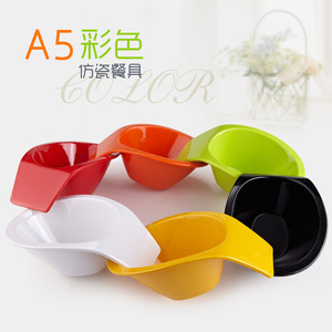 A5 Colorful Imitation Ceramic Bowl Set For Condiments And Salad Party Use - Product Image 1