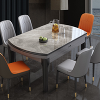 Ensemble de table à manger en bois de style moderne Offres Spéciales Design simple 6 chaises extensibles disponibles différentes couleurs pour l'application de salle à manger