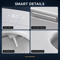 Toilette intelligente simple, bidet sanitaire, cuvette de toilette sans réservoir, WC électrique automatique intelligent pour salle de bain