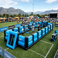 Parcours d'obstacles gonflable géant de qualité commerciale avec logo personnalisé en PVC durable pour le team building et la location événementielle