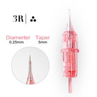Aiguilles PMU Premium Naturalness 3R 0.25MM YD PINK CRYSTAL, cartouche universelle pour des performances durables