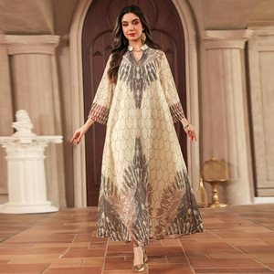 Abiti Etnici Ricamati e Stampati, Vestiti Modesti per Donne Musulmane, Abaya Lunga Femminile - Product Image 5