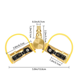 Copper Y Type <b>Adapter</b> 1/4 Inch Quick Connect <b>Plug</b> In For Gas Cylinder Connection - Product Image 3
