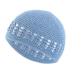 Wholesale High Quality Factory Supply Prayer Hat White Cotton Elastic Handmade <b>Islamic</b> Kufi Hats for Men - Product Image 2