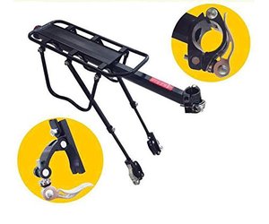 Portaequipajes Trasero de Acero para Bicicleta, Soporte para Bolsa de Ciclismo, para Bicicletas de 22-27'', Color Negro, Alta Resistencia - Product Image 5