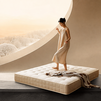 Matelas de luxe hybride artisanal en coton, lin, cachemire, poils de chameau et crin de cheval, ressorts ensachés, sans colle, qualité supérieure belge