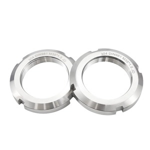 304 Stainless Steel Round Nut Din981 M35 1.5 Slotted Bearing Locking Nut Industrial Grade B Level 4.8 - Product Image 1
