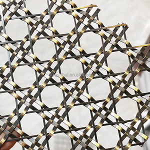 Decoração Interior De Aço Inoxidável Malha De Arame Tecida para Restaurante Bar Porta Do Armário <span class=keywords><strong>Metal</strong></span> <span class=keywords><strong>Mesh</strong></span> Plate Cutting Welding Bending - Product Image 2