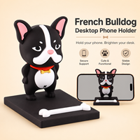 Support de téléphone créatif et mignon en forme de bouledogue français, pour la maison, le bureau, réglable, mains libres, décoration de bureau, support de téléphone portable en forme de chien