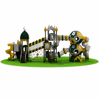 Aire de jeux extérieure commerciale sur le thème islamique pour enfants, avec toboggan ondulé, structure d'escalade sphérique, en LLDPE et acier galvanisé, personnalisable OEM pour parcs, écoles et centres de villégiature