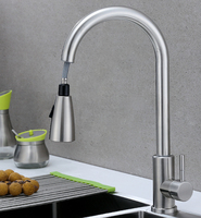 Robinet de cuisine en acier inoxydable avec douchette extractible, mitigeur monocommande pour évier de cuisine domestique, personnalisable