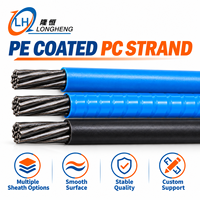 Fil d'acier précontraint non aggloméré 9,53 mm 1860 MPa, fil PC recouvert de PE pour post-tensionnement de dalles de plancher