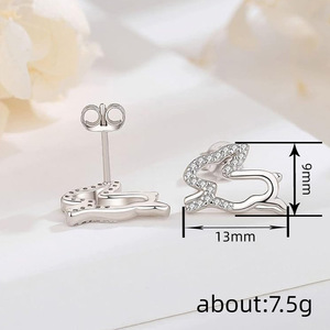 Orecchini a perno con coniglietto da donna, design cavo, per il Festival di Metà Autunno, uso quotidiano, regalo per feste, accessori - Product Image 6