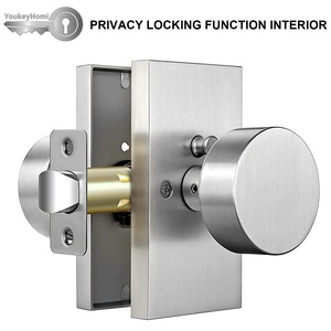 YoukeyHomi Zinc Alloy All-Function Key Entry Entrance Keyless Privacy Passage <strong>Dummy</strong> Classical Rectangular <strong>Door</strong> <strong>Knob</strong> Handle Lock - Product Image 3