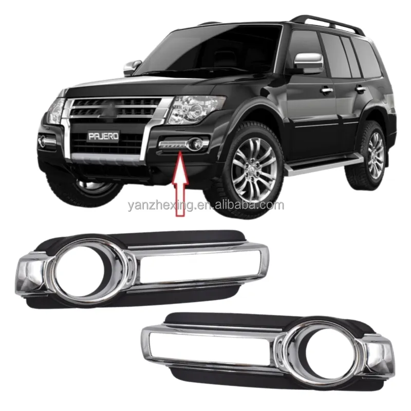 Mitsubishi PAJERO MONTERO V83 için ön tampon sis lambası kapağı V85 V86 V87 V88 V93 V95 Mitsubishi V96 2015 4th 6400G122 6400G121