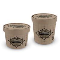 Boîte à glace en carton, boîte d'emballage à emporter en papier ondulé cylindrique