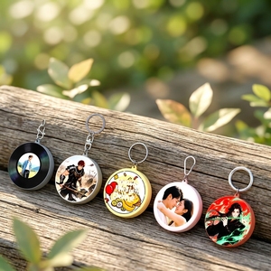 Porte-clés en plastique personnalisé à 1 bouton avec effets sonores, <span class=keywords><strong>blague</strong></span> pratique, cadeau promotionnel - Product Image 1