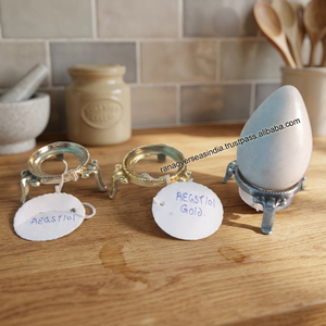 Wholesale High Quality Silver-Plated Brass Aluminium Metal Egg <b>Sphere</b> Holder Luxury Decorative Crystal <b>Ball</b> Display Stand Office - Product Image 2