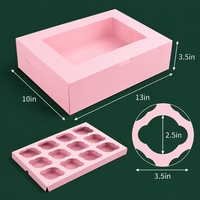 Boîte à muffins et cupcakes personnalisée en gros, 12 emplacements, avec fenêtre transparente et inserts, pour anniversaires, fêtes, fournitures de boulangerie, emballage