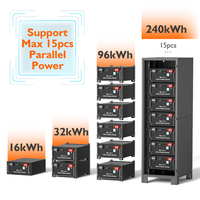 LITHTECH 60Kwh Système de stockage d'énergie domestique 51.2V 280Ah 300Ah 314Ah Pack de batterie solaire au lithium 48V LiFePO4