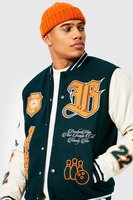 Patchs personnalisés brodés pour hommes adultes teintéVintage blouson de baseball grande taille pour hommes veste universitaire Letterman avec logo