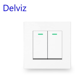 Delviz nhựa trắng bảng điều khiển, Nhà máy cung cấp trực tiếp, AC 110V ~ 250V 16A Bộ điều khiển điện, 1 Gang 2 way push button Tường Đèn chuyển đổi - Product Image 2