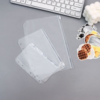 A6 Binder Bolsillos 6 Agujeros Presupuesto Sobres de efectivo Carpetas transparentes con cremallera Bolsas de hojas sueltas Bolsa de documentos de Pvc impermeable Bolsas de archivo