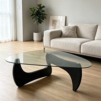 Table basse moderne en verre trempé transparent créatif, portable, pour salon et bureau à domicile