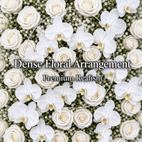 Backdrop Bunga Baby's Breath Buatan, Dinding Bunga Putih, Latar Belakang Stainless Steel, Pernikahan, MOQ Rendah