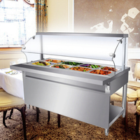 Bain-marie électrique approuvé CE 4/6/8 avec capot en verre équipement de cuisine commerciale pour restaurants