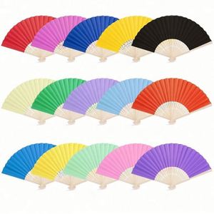 Éventails chinois en gros Zhuchuang pour la décoration DIY, mariages, danse, fêtes – Éventails portables en bambou - Product Image 1