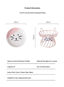 Plato de Cerámica <span class=keywords><strong>para</strong></span> Mascotas Garfield, de Gran Diámetro, Ecológico, Impermeable, con Patas Altas <span class=keywords><strong>para</strong></span> Protección del Cuello, Poco Profundo - Product Image 6